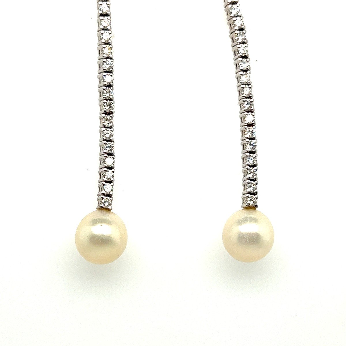 Boucles d'Oreilles Nacre Diamants 1.6 Carats Or Blanc-photo-5