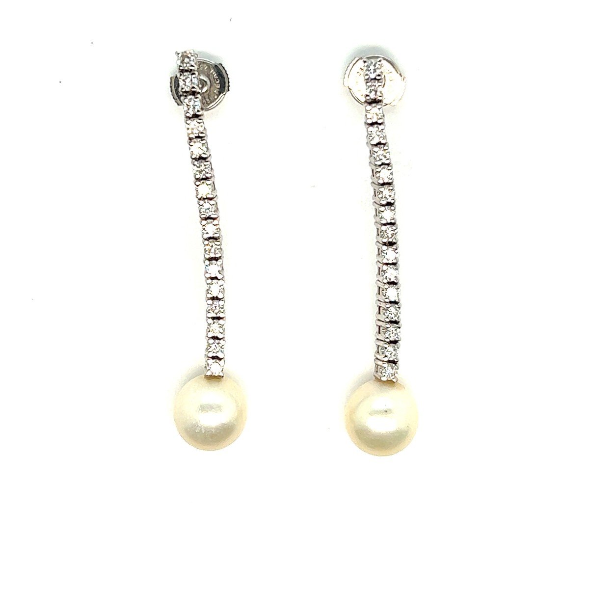 Boucles d'Oreilles Nacre Diamants 1.6 Carats Or Blanc-photo-6