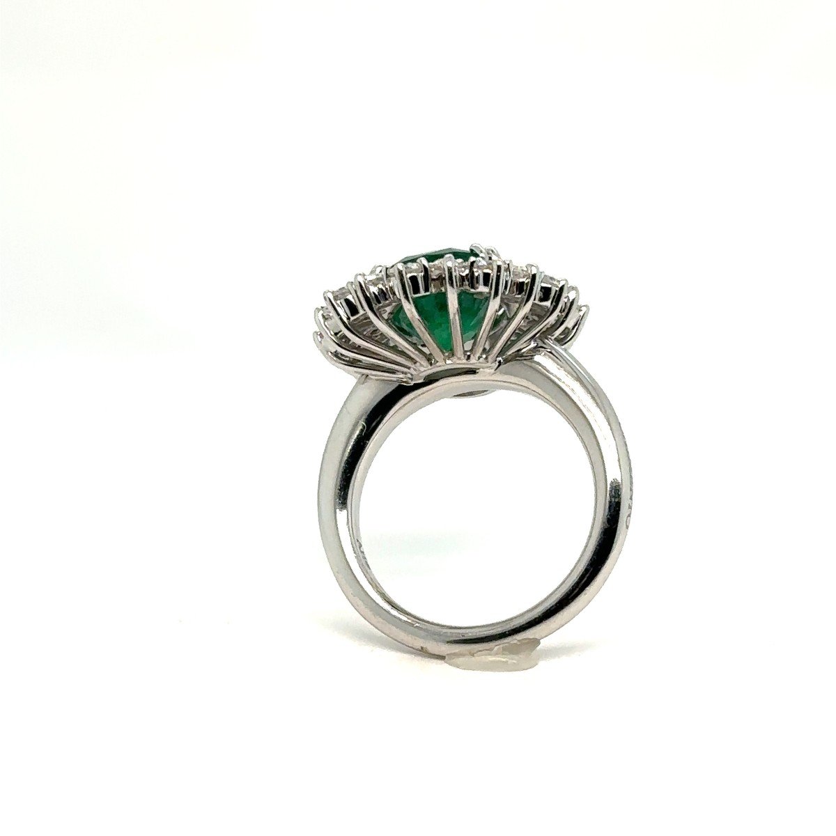 Princess Chimento Emerald Ring 4.16 Carats Diamonds 1.55 Carats White Gold-photo-6