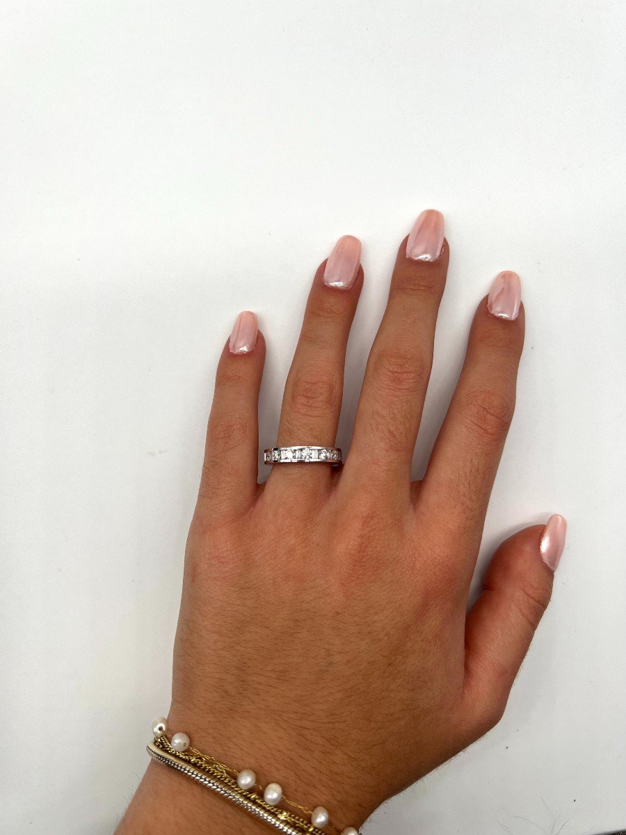 Bague de Fiançailles Diamants Carats Or Blanc 18 Carats-photo-1