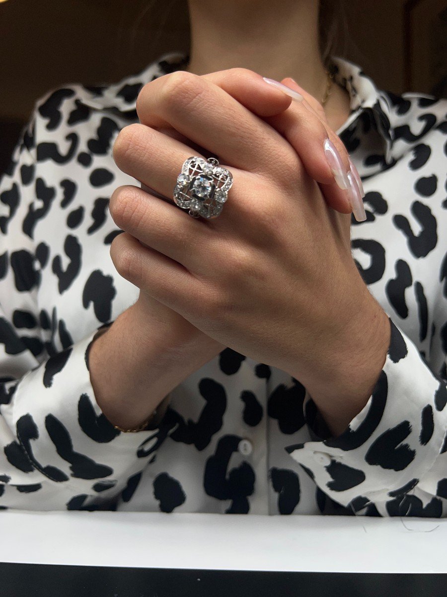 French Diamond Ring In Platinum-photo-3