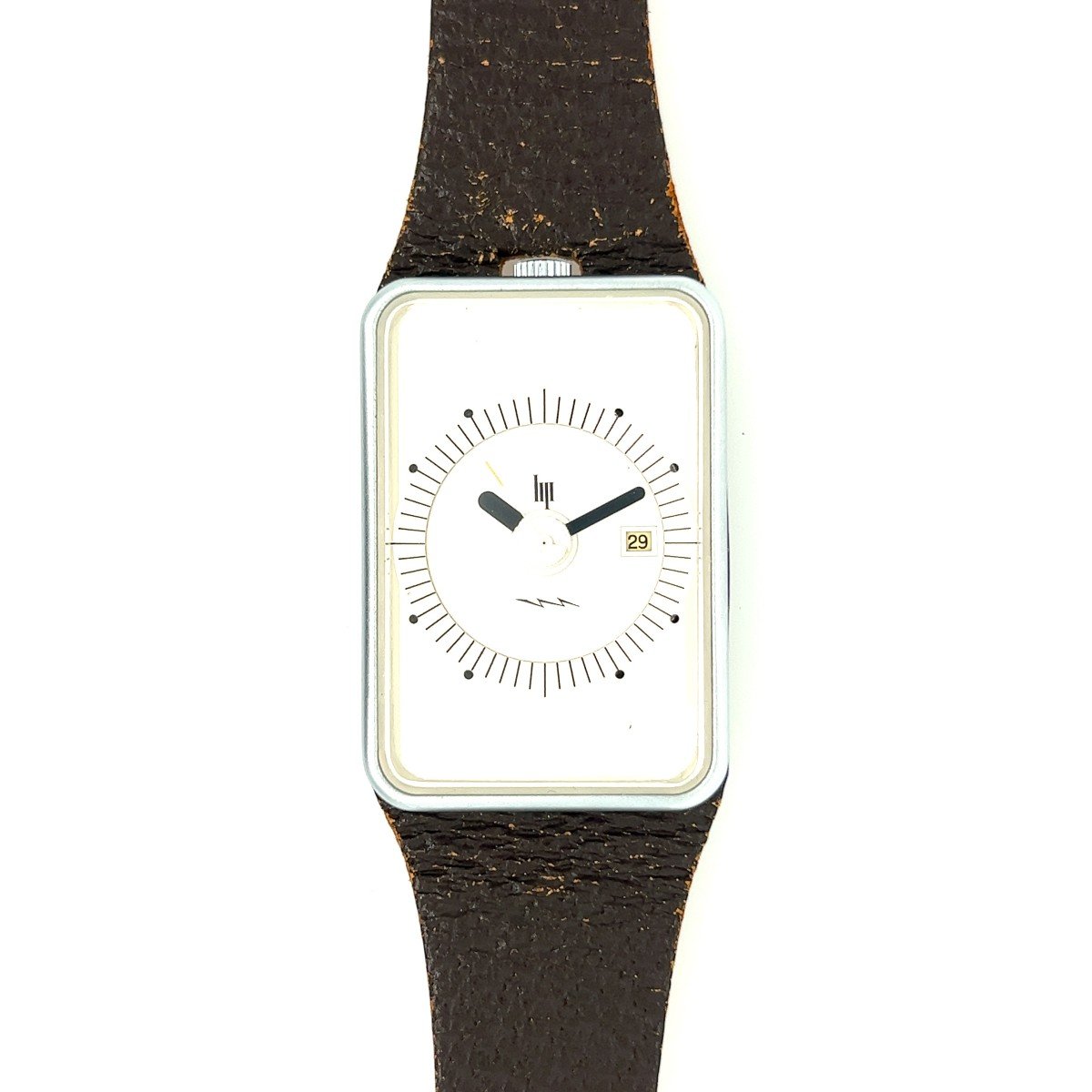 Lip Frigidaire Watch Brown Strap White Dial