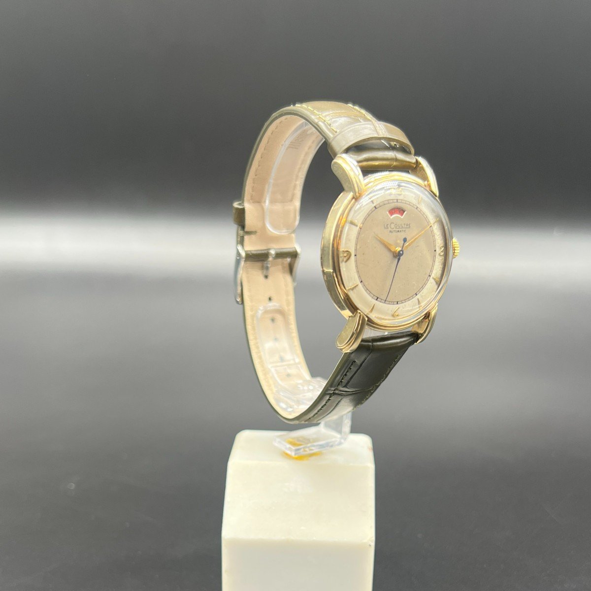 Lecoultre & Cie Montre Vintage Réserve de Marche Cadran Blanc Boîtier Plaqué Or-photo-4