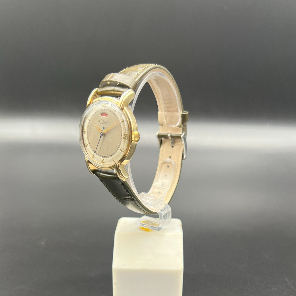 Lecoultre & Cie Montre Vintage Réserve de Marche Cadran Blanc Boîtier Plaqué Or-photo-6