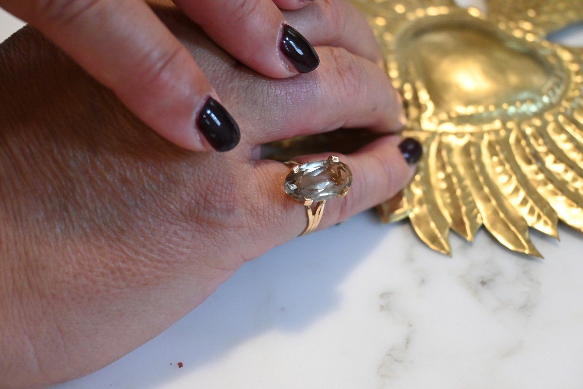 Bague Or Quartz Fumé-photo-3
