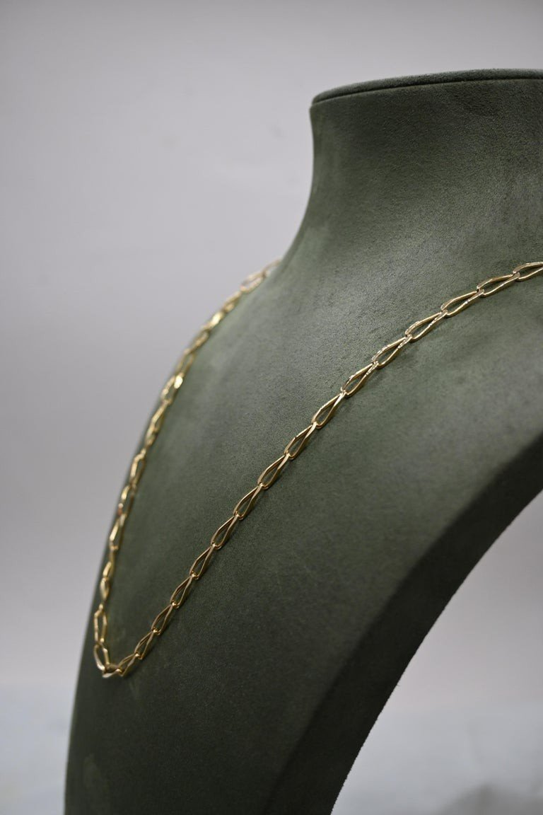 Curb Necklace In 18k Yellow Gold-photo-2