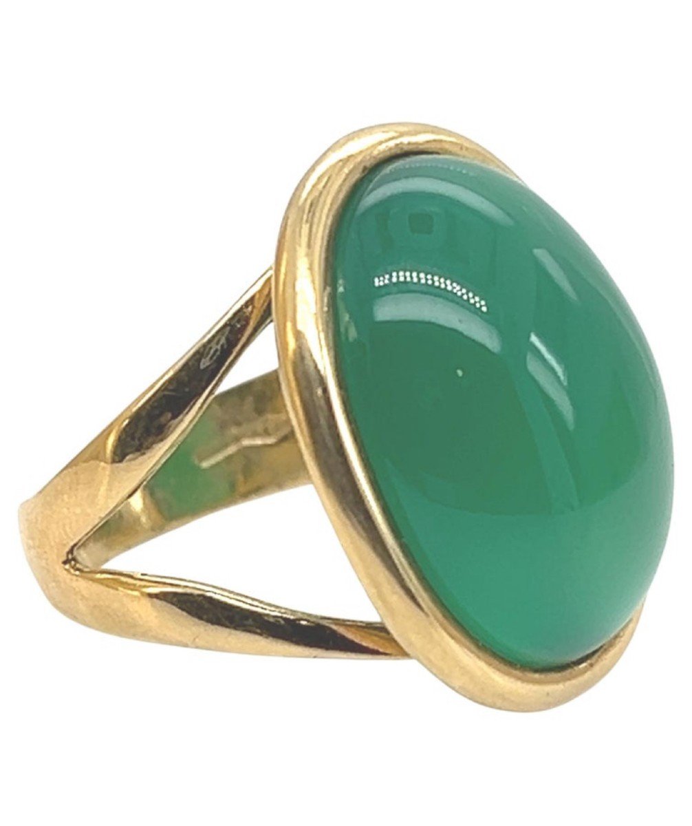 18-karat Gold And Green Agathe Ring