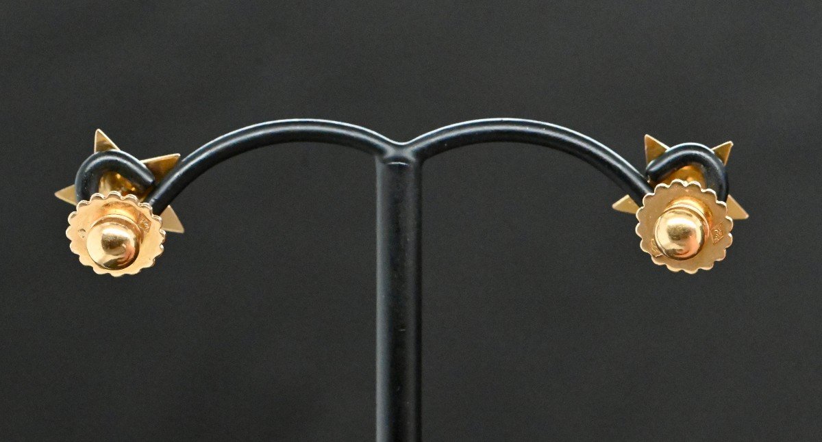 Boucles d'Oreille En Forme d'étoile En Or 18 Carats-photo-1
