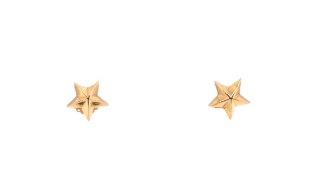 Boucles d'Oreille En Forme d'étoile En Or 18 Carats