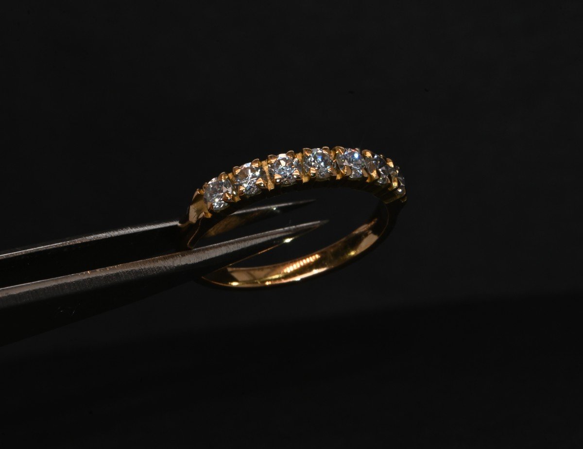 Bague En Or 18 Carats Parée De Zirconium-photo-1