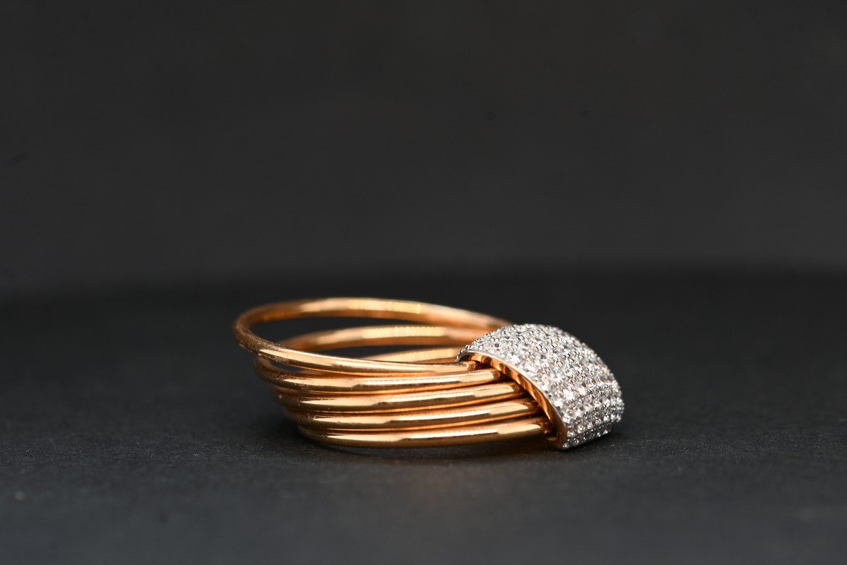 Rose Gold Ring Adorned With 0.550 Carat Diamonds-photo-3