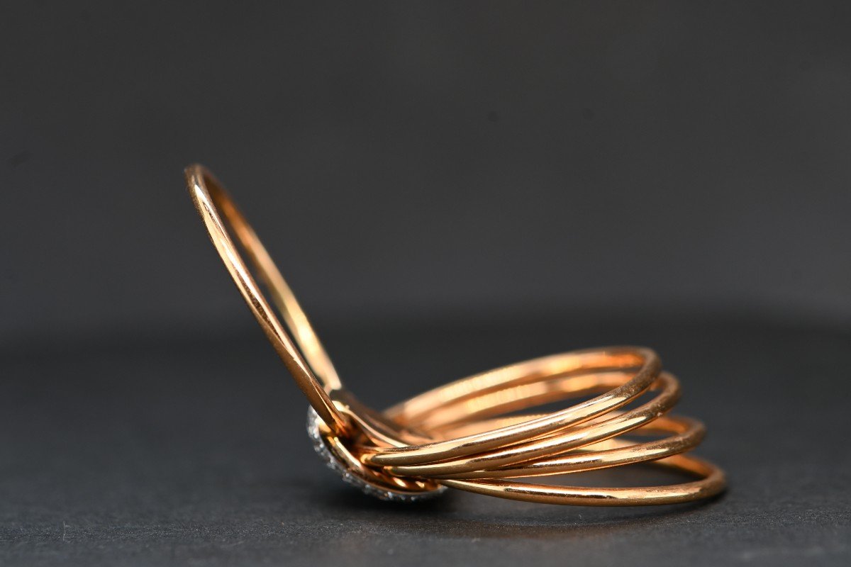 Rose Gold Ring Adorned With 0.550 Carat Diamonds-photo-4