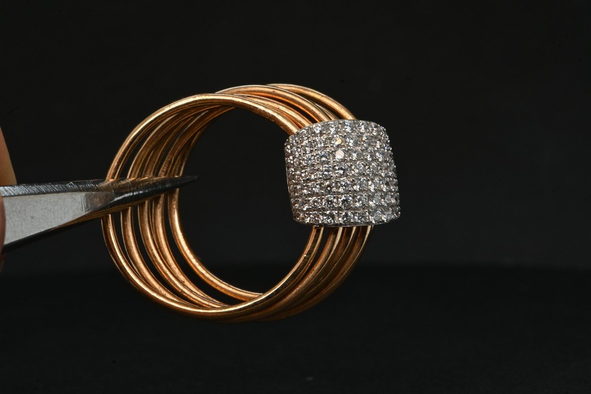 Rose Gold Ring Adorned With 0.550 Carat Diamonds-photo-2