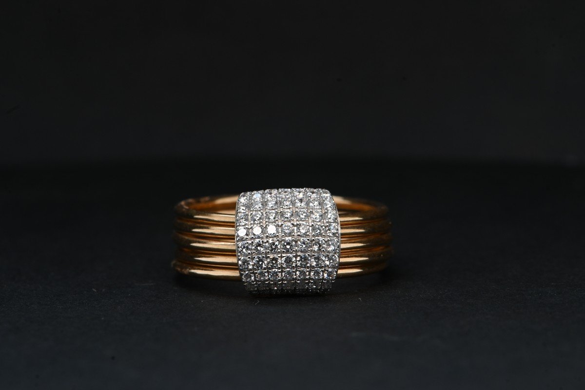 Rose Gold Ring Adorned With 0.550 Carat Diamonds-photo-4
