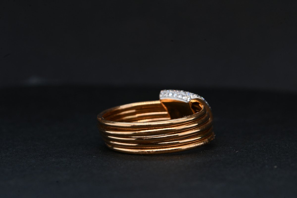 Rose Gold Ring Adorned With 0.550 Carat Diamonds-photo-6