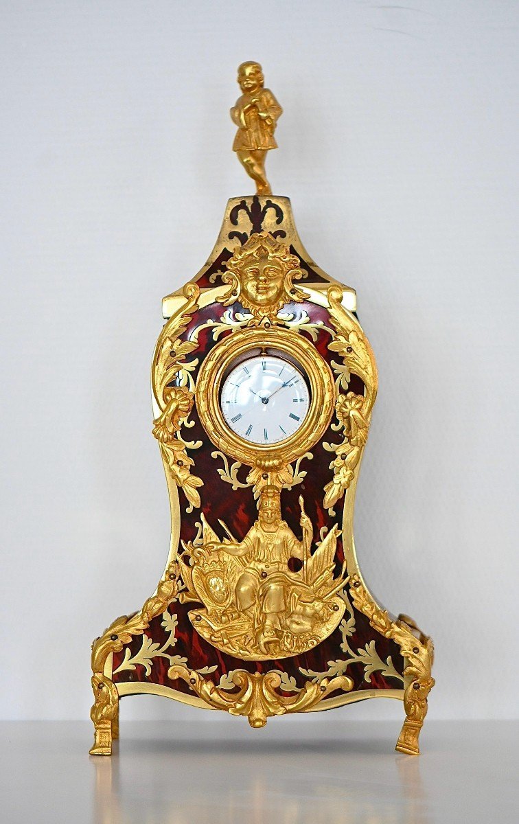Porte Montre En Bronze Doré Et écaille De Tortue Rouge XVIII ème-photo-2