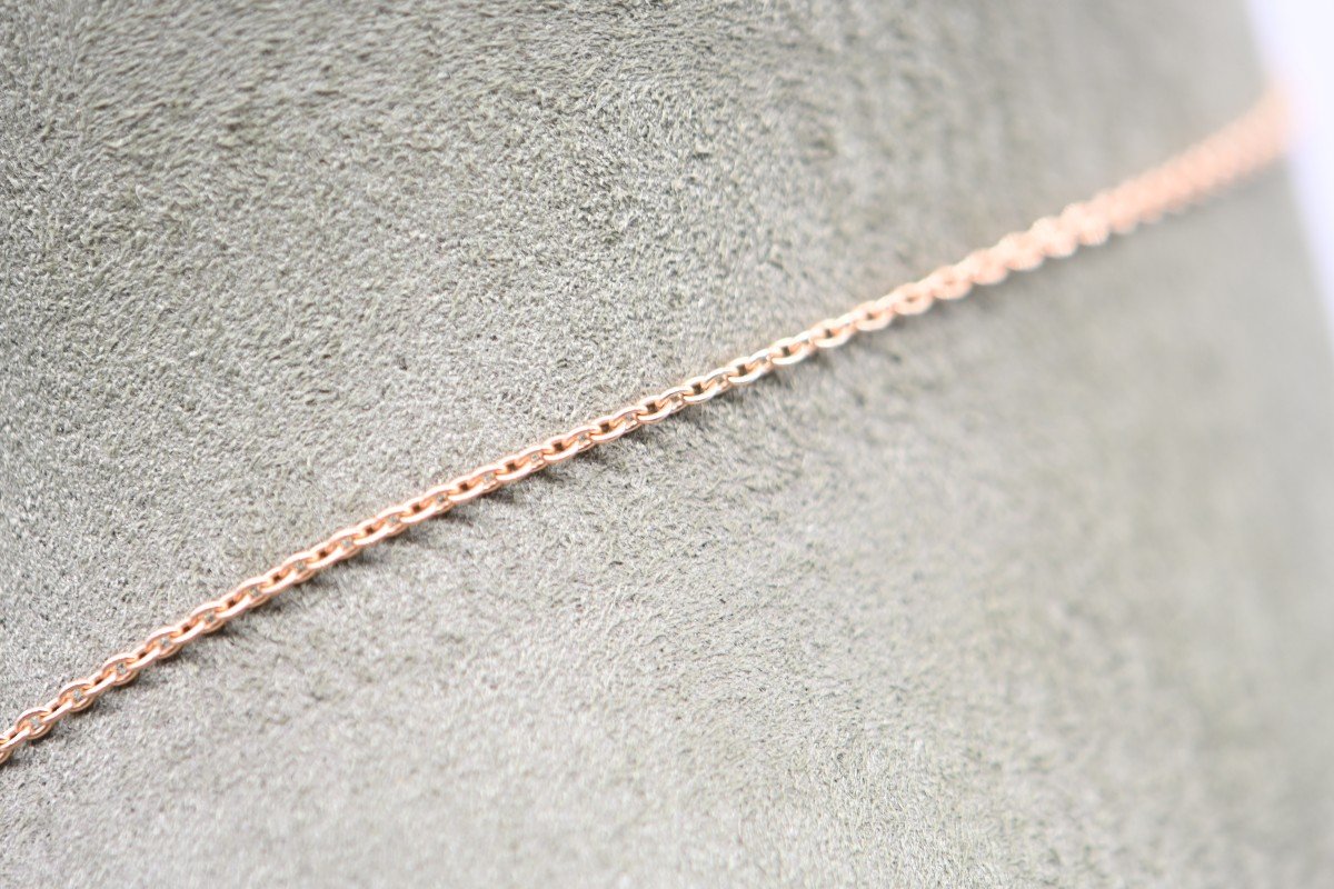 Diamond Solitaire Necklace, 18k Rose Gold-photo-2
