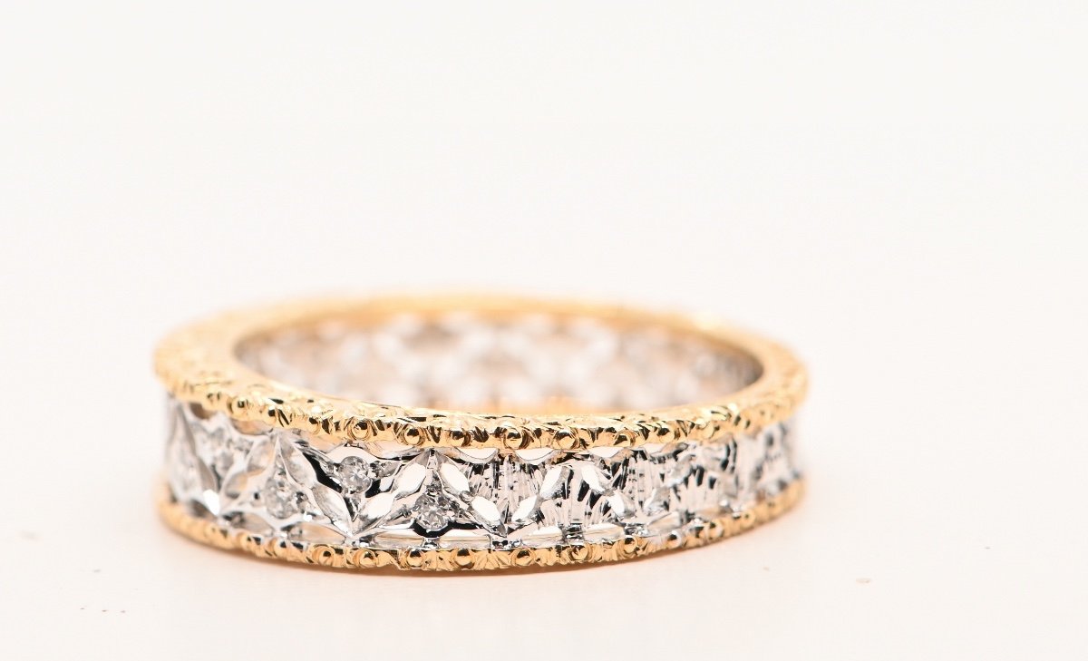 Bague Diamands Taille Brillant 0,10 Carats Or 18 Carats -photo-3