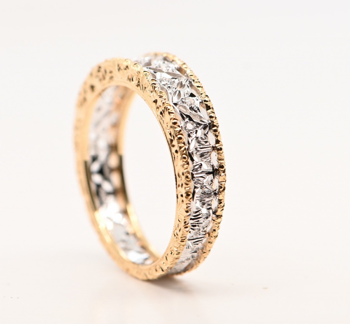 Bague Diamands Taille Brillant 0,10 Carats Or 18 Carats 