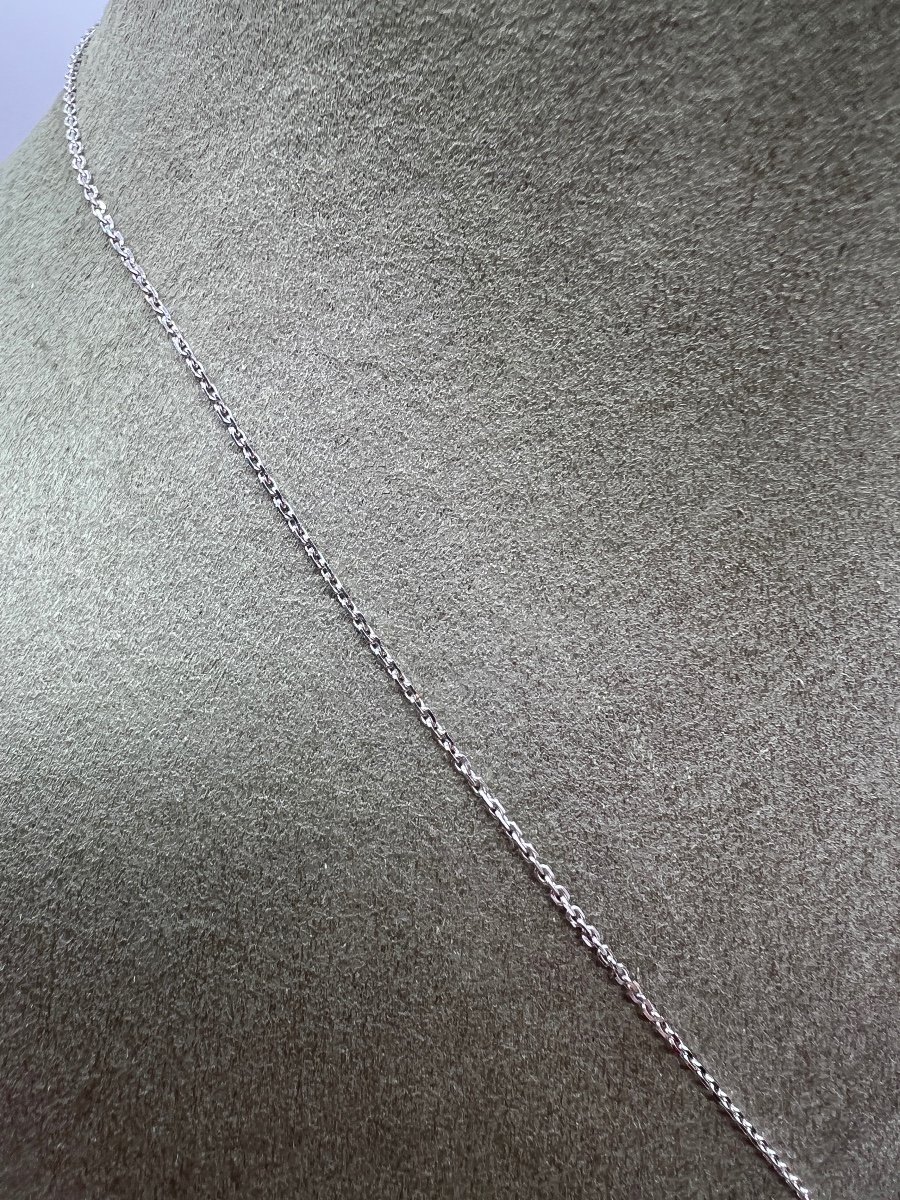 Collier Pendentif Emeraude 0, 50 Carat Diamonds 0, 41 Carats Or Blanc 18 Carats-photo-4