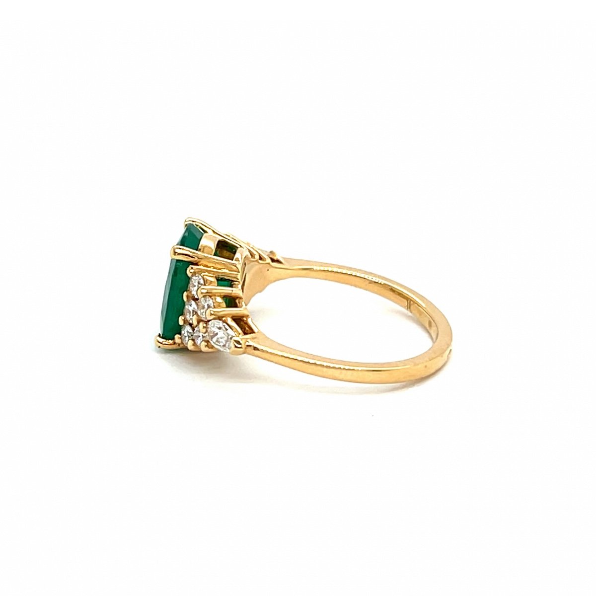 Bague Emeraude 2, 73 Carats Diamants 0, 20 Carats Or Jaune 18 Carats-photo-4
