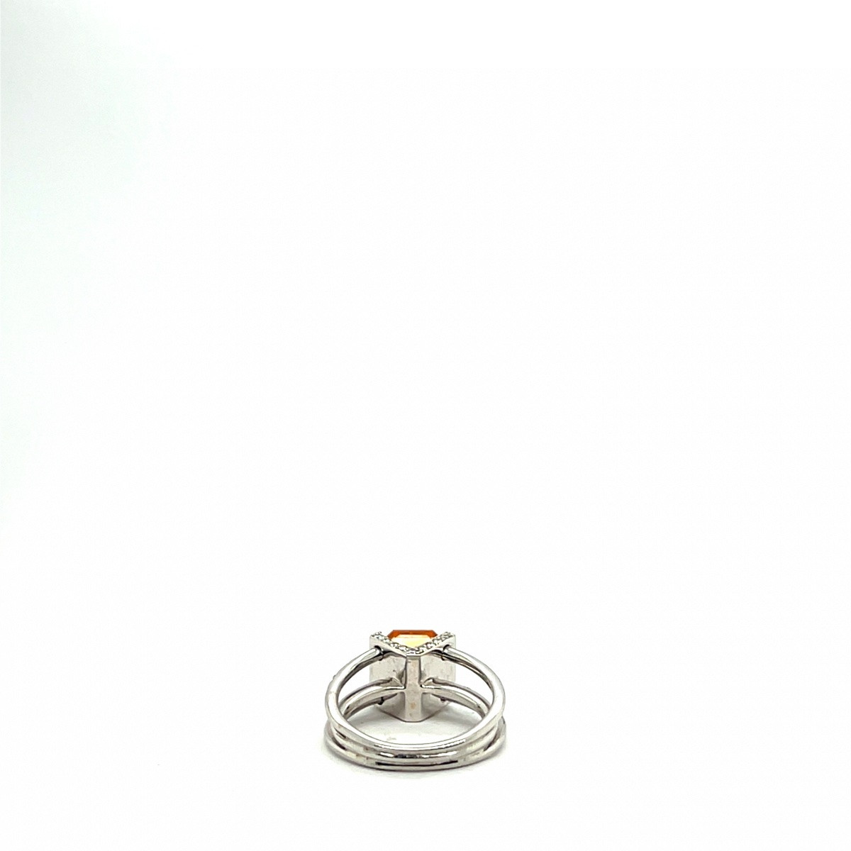 Citrine And Diamond Ring In White Gold-photo-2