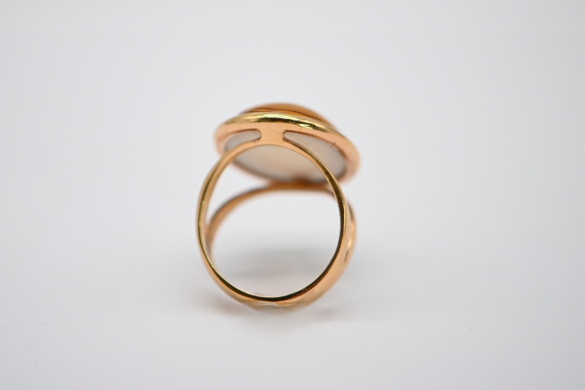 Bague En Or Jaune 18K Avec Citrine Et Quartz Fumé À Double Face-photo-3