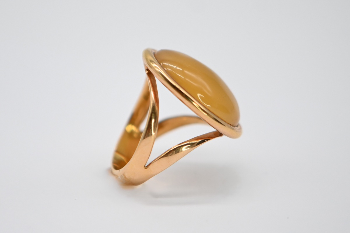 Bague En Or Jaune 18K Avec Citrine Et Quartz Fumé À Double Face-photo-4