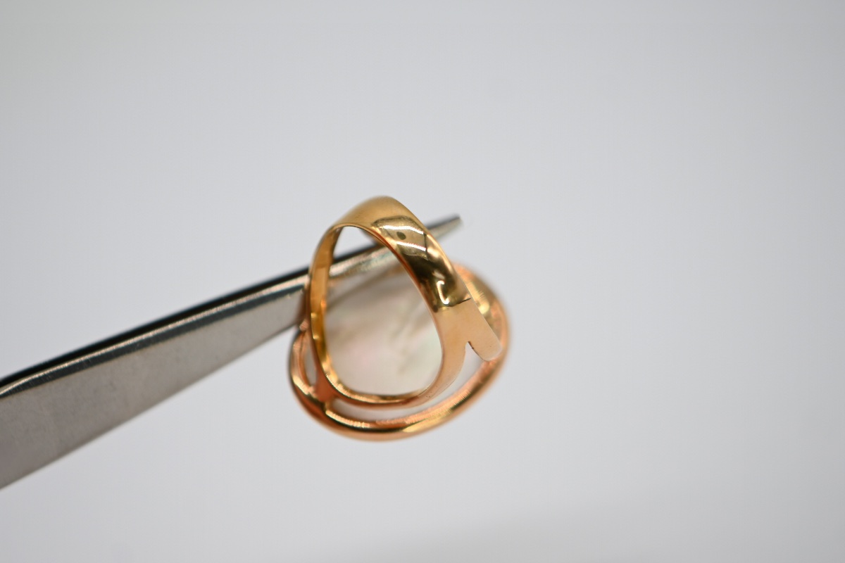 Bague En Or Jaune 18K Avec Citrine Et Quartz Fumé À Double Face-photo-1