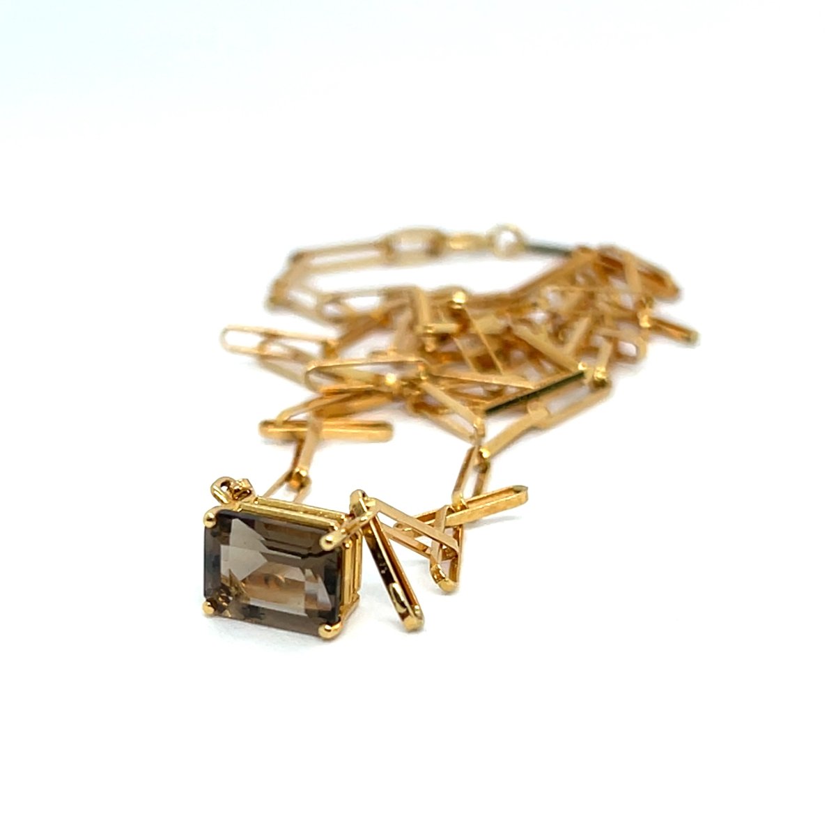 Collier en Or Jaune 18K et Quartz Fumé-photo-4