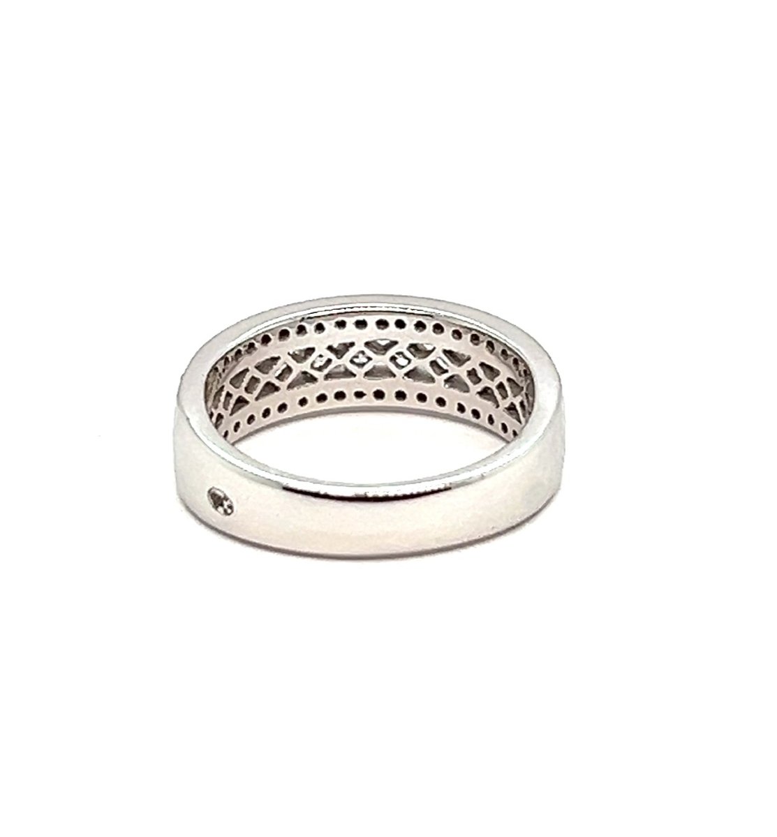 0.88 Carat Brilliant Diamond Wedding Band In 18k White Gold-photo-1