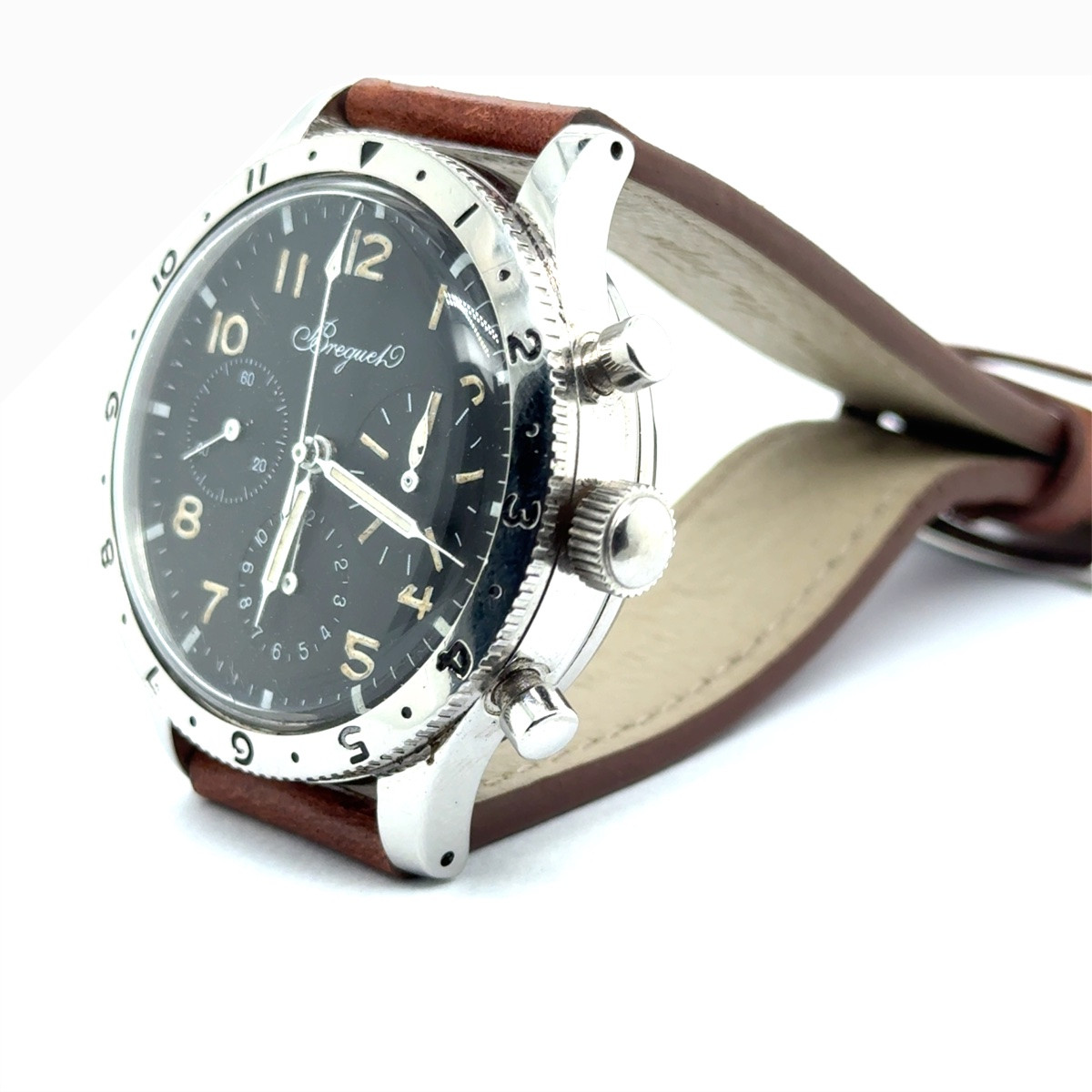 Montre Breguet Type XX chronographe flyback, circa 1970, 3 compteurs, antimagnétique-photo-1