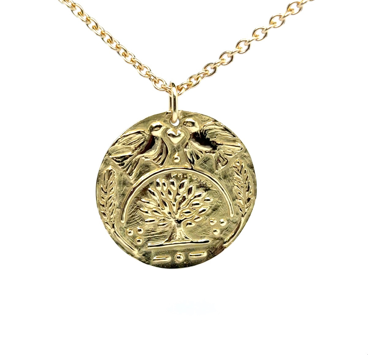 Collier Médaille Symbolique De L’Amour Et De La Réussite En Or Jaune 18 Carats-photo-2