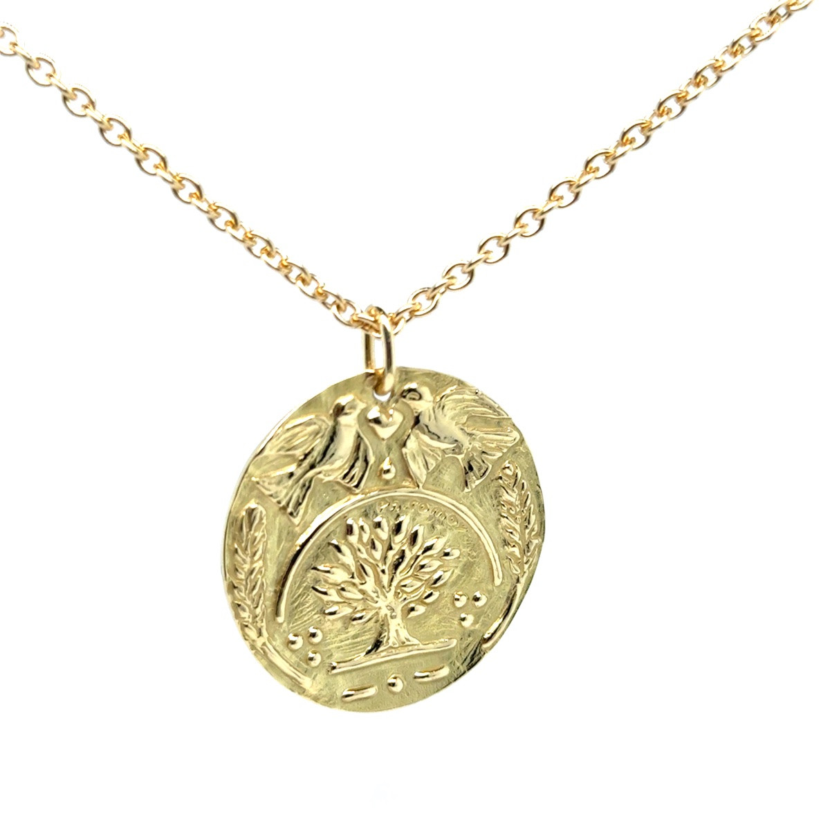 Collier Médaille Symbolique De L’Amour Et De La Réussite En Or Jaune 18 Carats-photo-3