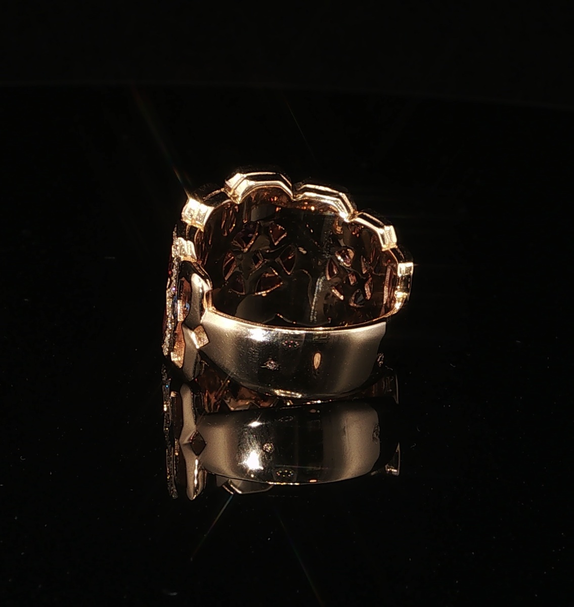 18-karat Yellow Gold Ring With 4.44 Carats Of Multicolored Sapphires And Diamonds-photo-3
