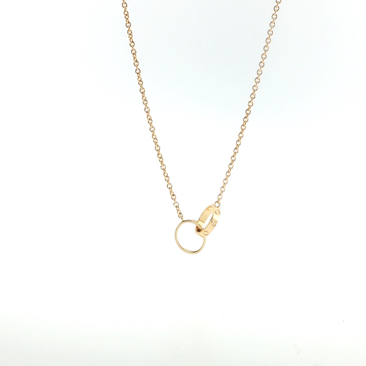 Cartier – 18-karat Yellow Gold Love Necklace – Two Intertwined Rings-photo-3