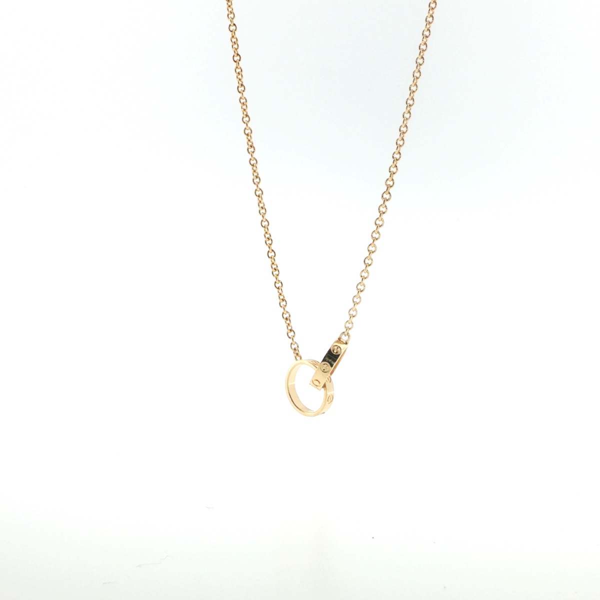 Cartier – 18-karat Yellow Gold Love Necklace – Two Intertwined Rings-photo-4