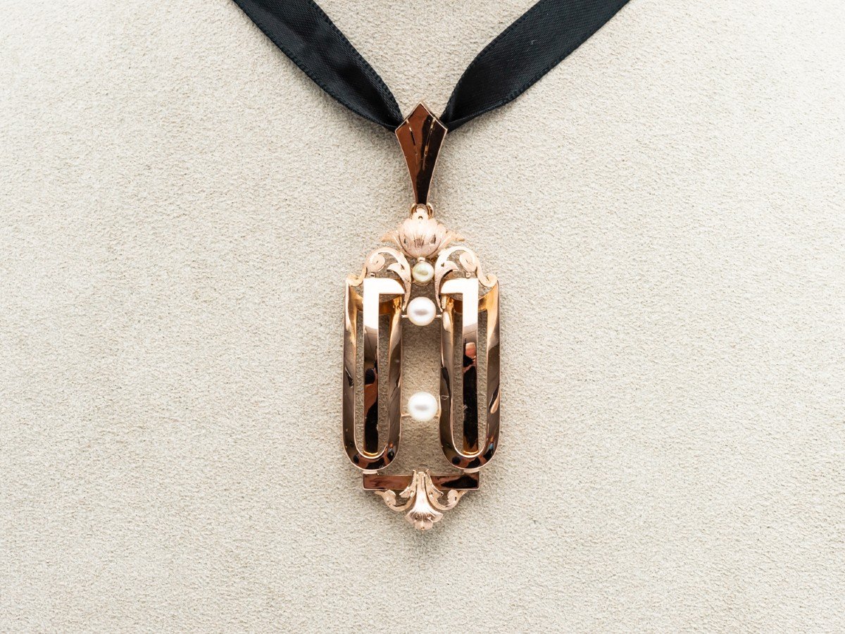  Pendant Fine Pearls Rose Gold 18 Karat-photo-4