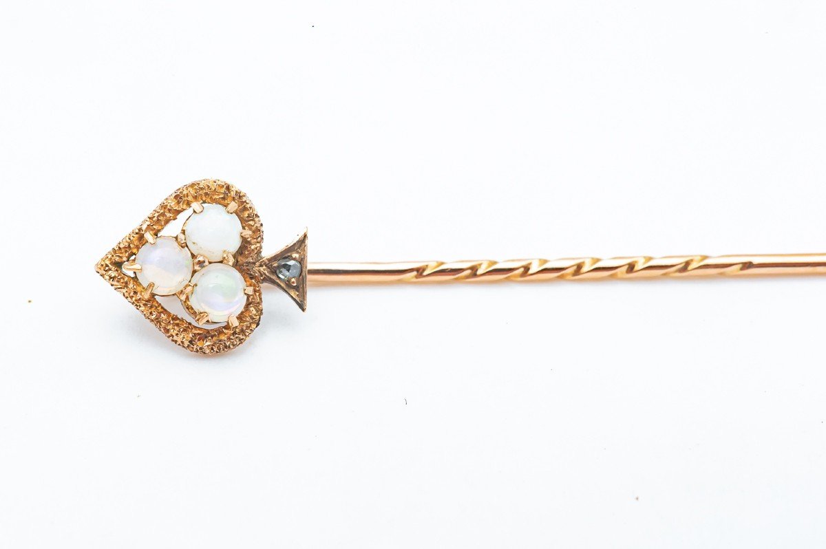 Antique Brooch 3 Fine Pearls Rose Gold 18 Karat-photo-2