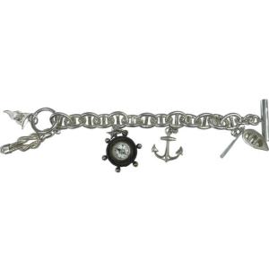 Bracelet Chaîne Argent Boussole Bateau Ancre Drapeau Et Noeud