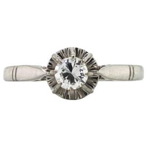 Bague Ancienne En Diamants Blancs Or Blanc 18 Carats