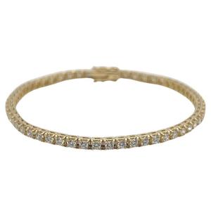 Tennis Bracelet In 18-carat Yellow Gold Adorned With Diamonds