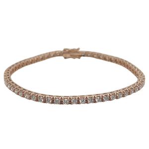 18k Rose Gold Tennis Bracelet Embellished With Diamonds