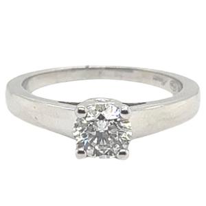 Solitaire Ring In 18k White Gold With 0.750 Carat Diamond