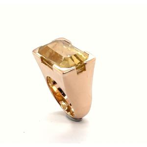 Ring Tank Rose Gold Citrine Emerald Size