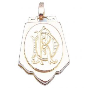 Pendentif Porte-photo d'époque Napoléon III En Or Rose 18 Carats