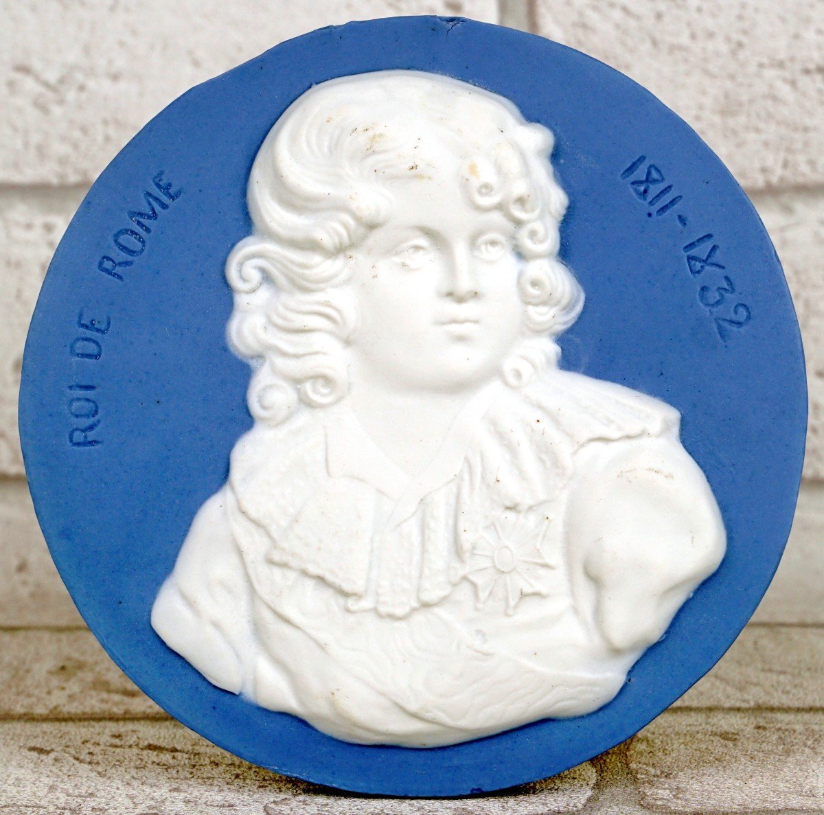 Grand Médaillon Représentant Le Roi De Rome En Biscuit De Porcelaine - Ep. XIXe-photo-3