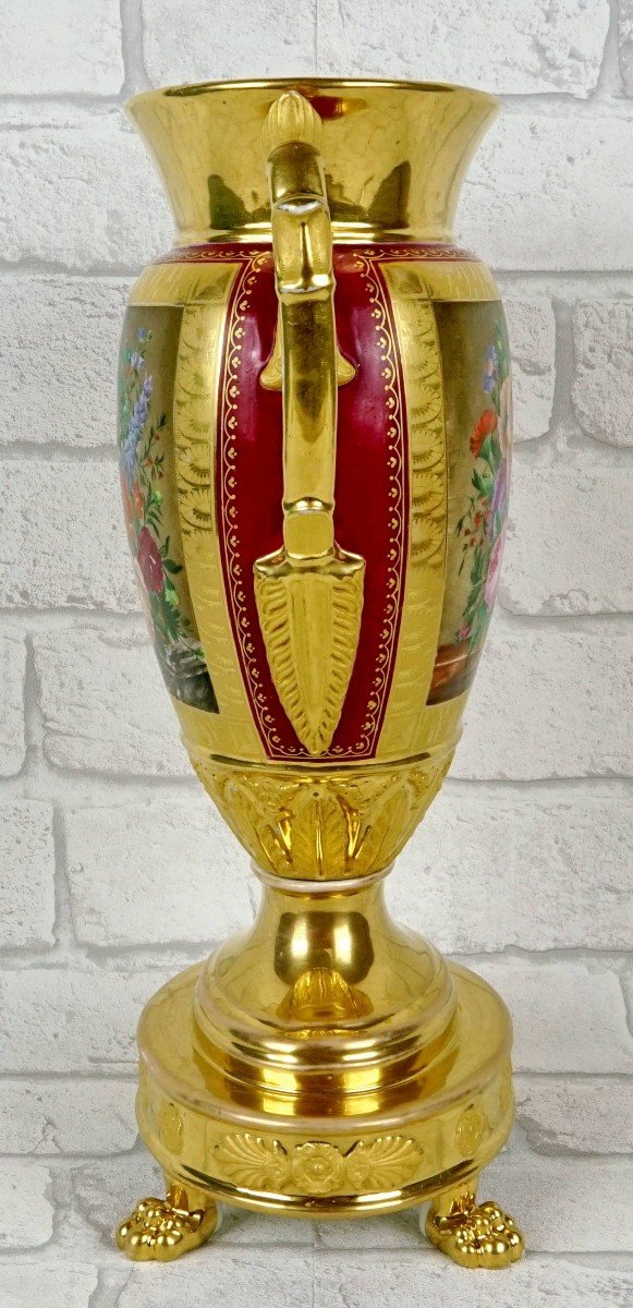 Large Porcelain Vase From Paris - Manufacture De Schoelcher - Ep. Early 19th Century (circa 1815)-photo-4