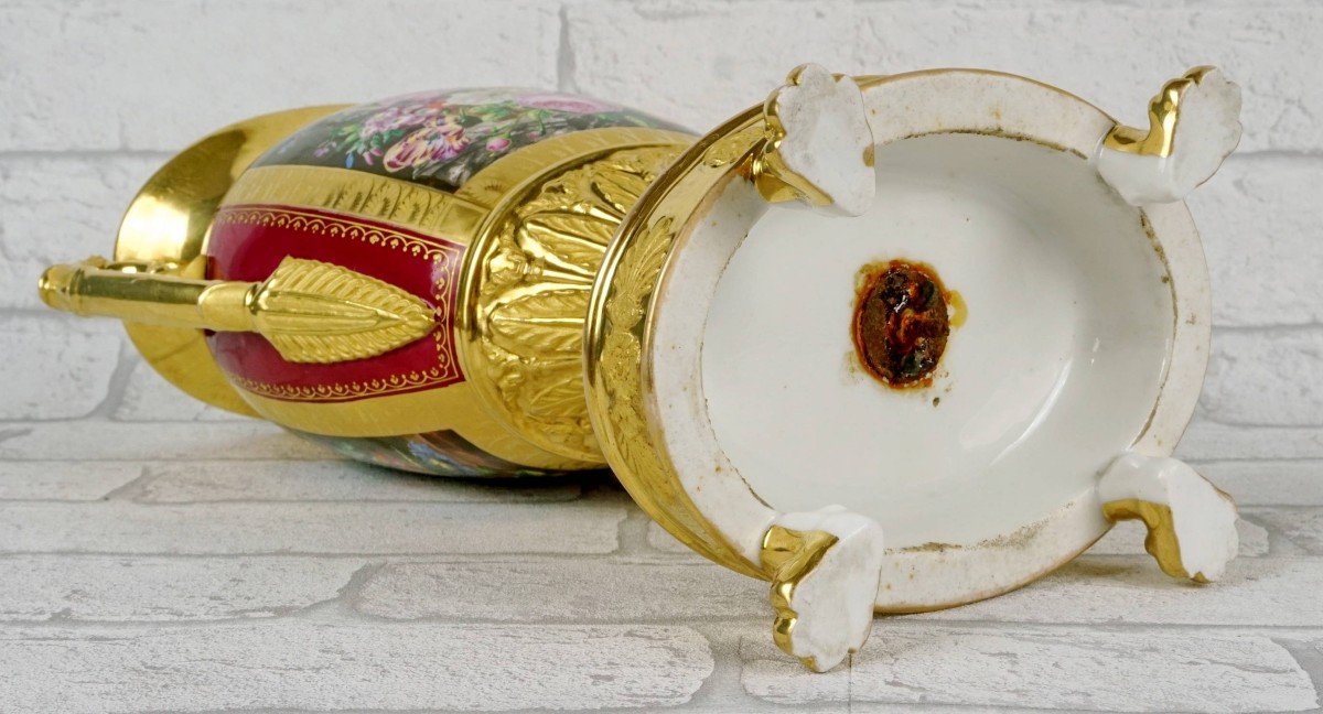 Large Porcelain Vase From Paris - Manufacture De Schoelcher - Ep. Early 19th Century (circa 1815)-photo-2