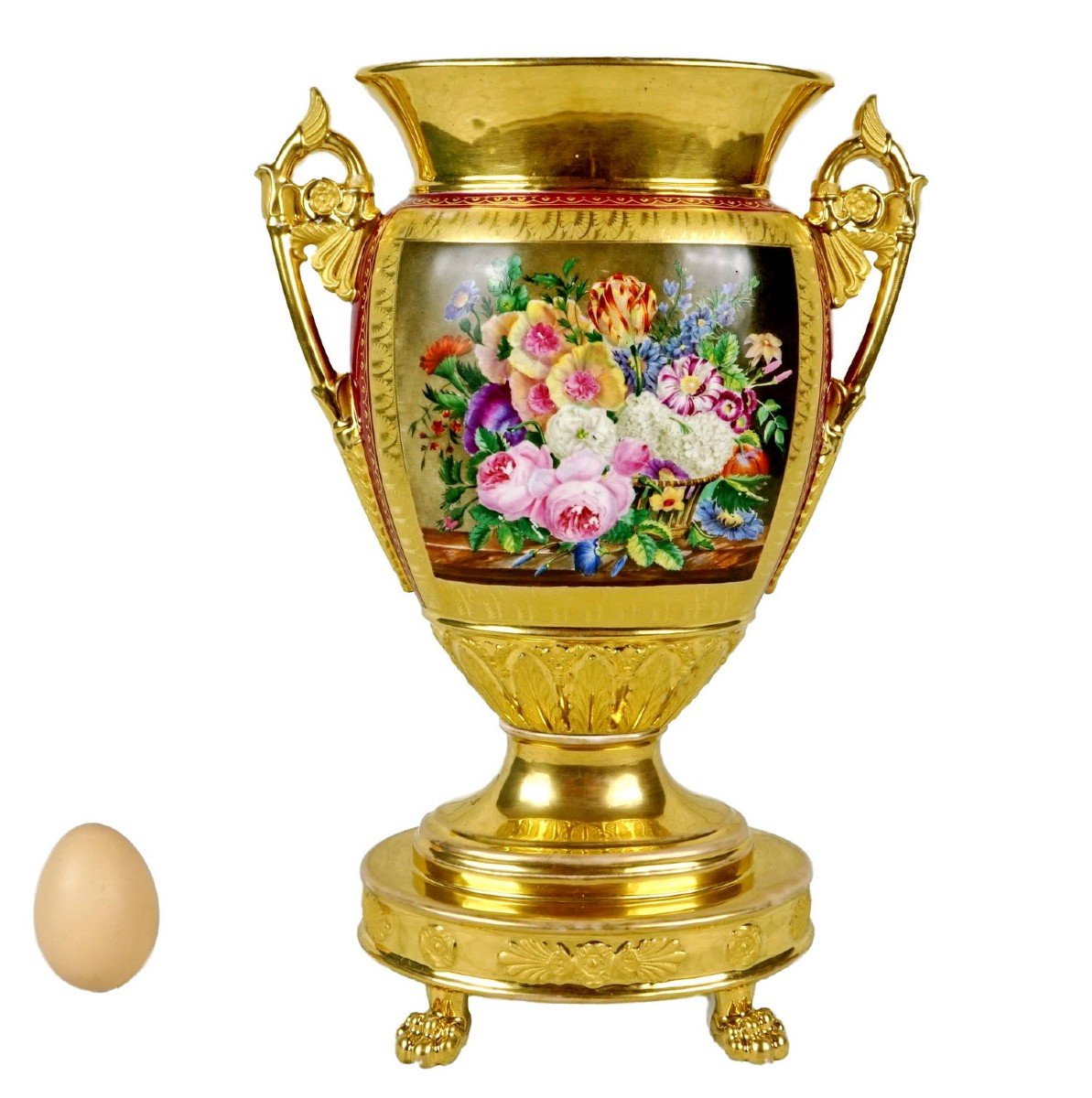 Large Porcelain Vase From Paris - Manufacture De Schoelcher - Ep. Early 19th Century (circa 1815)